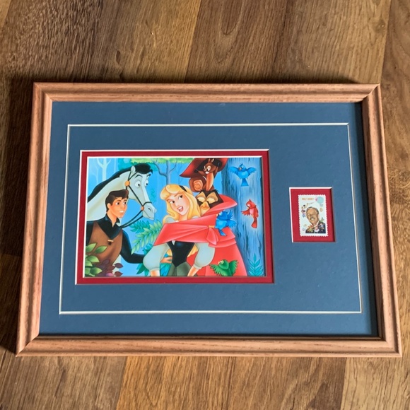 Framed Disney Litho + Walt Stamp - Picture 1 of 9